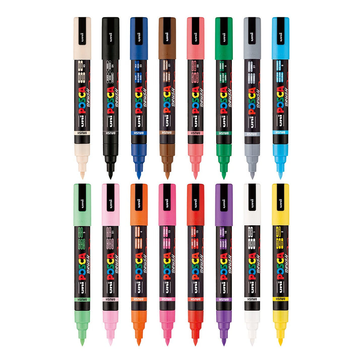 Posca Marker Medium Brush (PC-5BR) Set 16