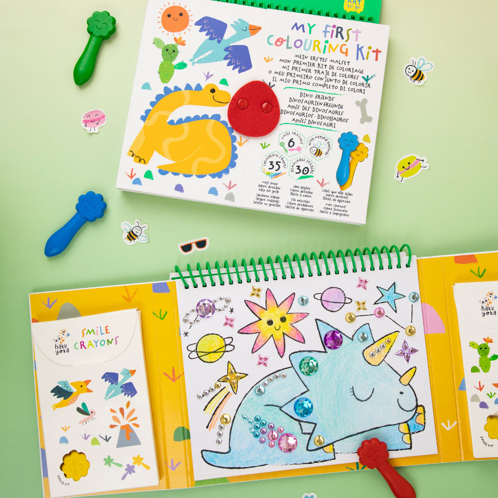 Haku Yoka Art To Go Kit My First Colouring Kit Dino Friends