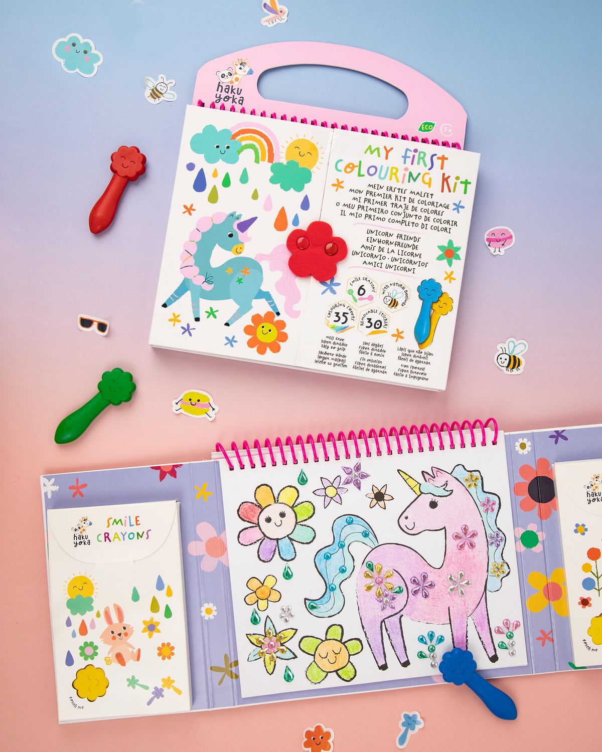 Haku Yoka Art To Go Kit My First Colouring Kit Unicorn Friends