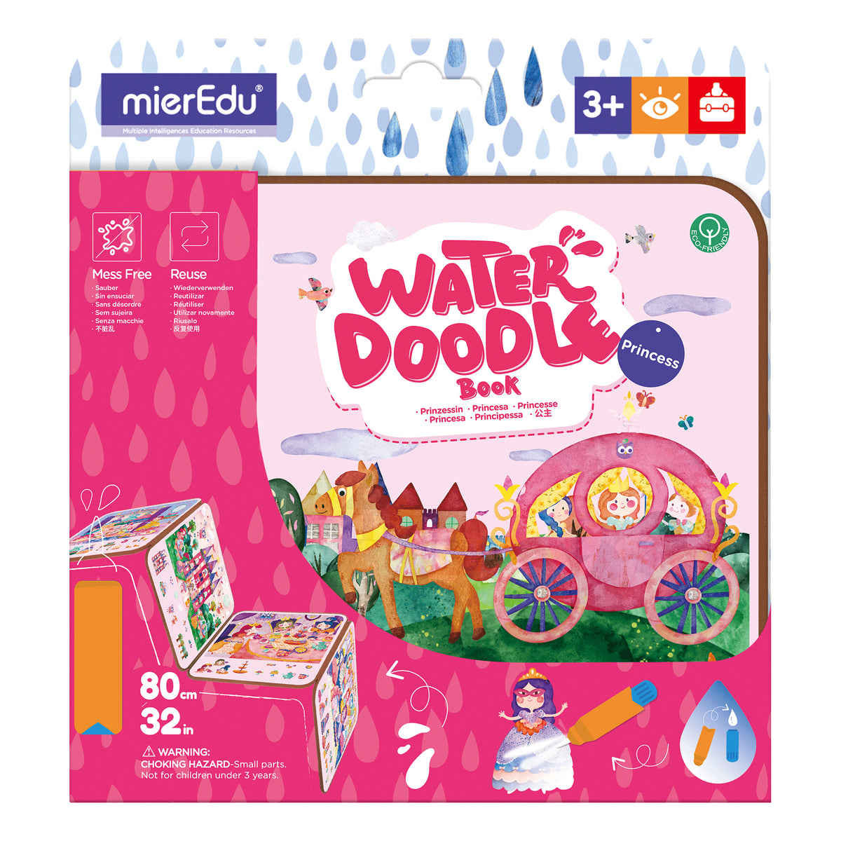 mierEdu Water Doodle Book Princess