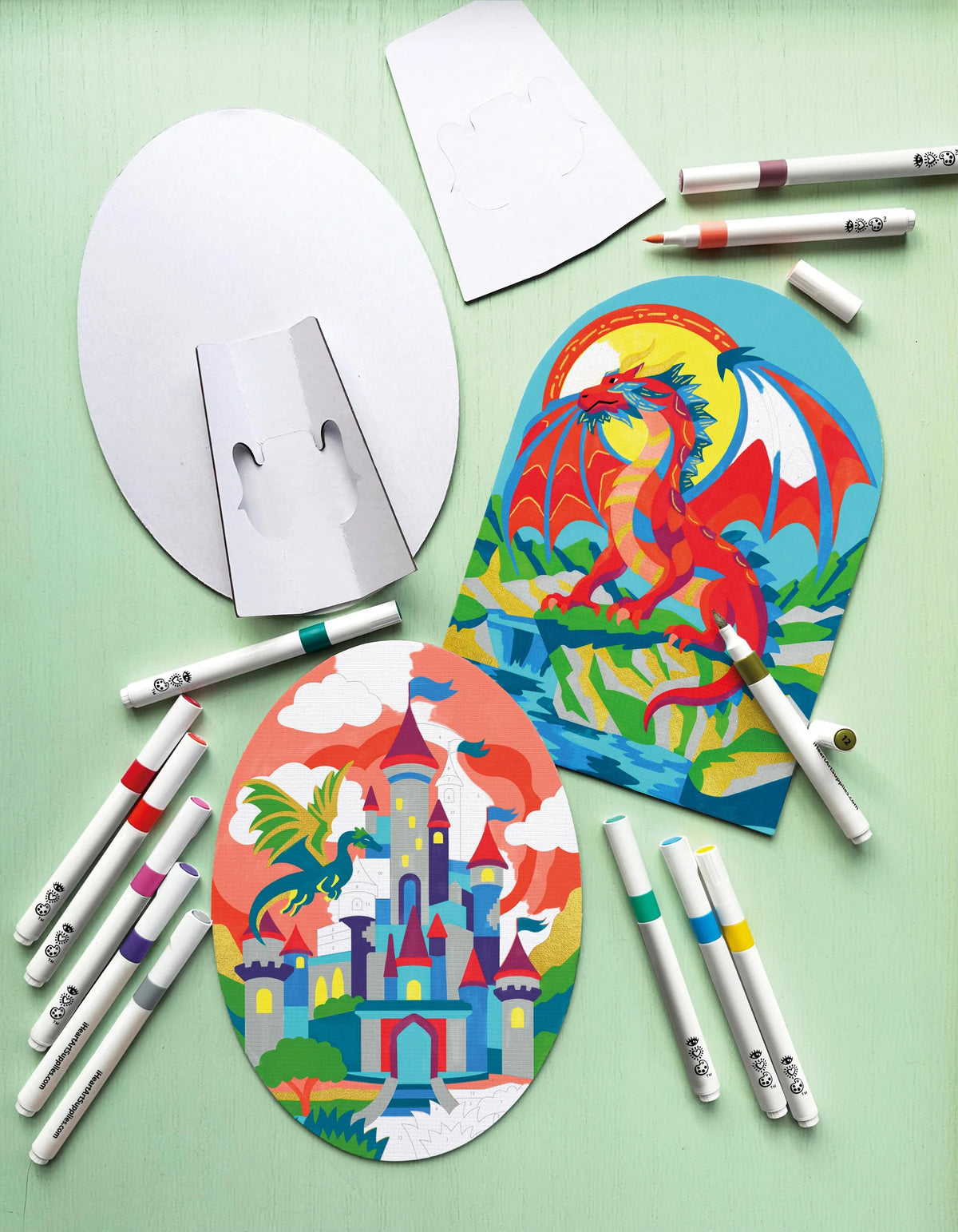 I Heart Art Marker By Numbers Fierce Dragons