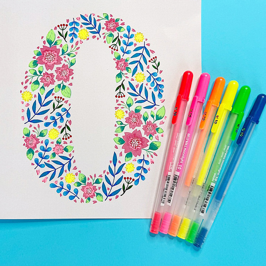 Sakura Gelly Roll Moonlight Pen Set 6 Fluorescent