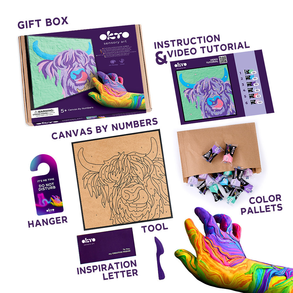 Okto Colouring Clay By Numbers Irish Cow