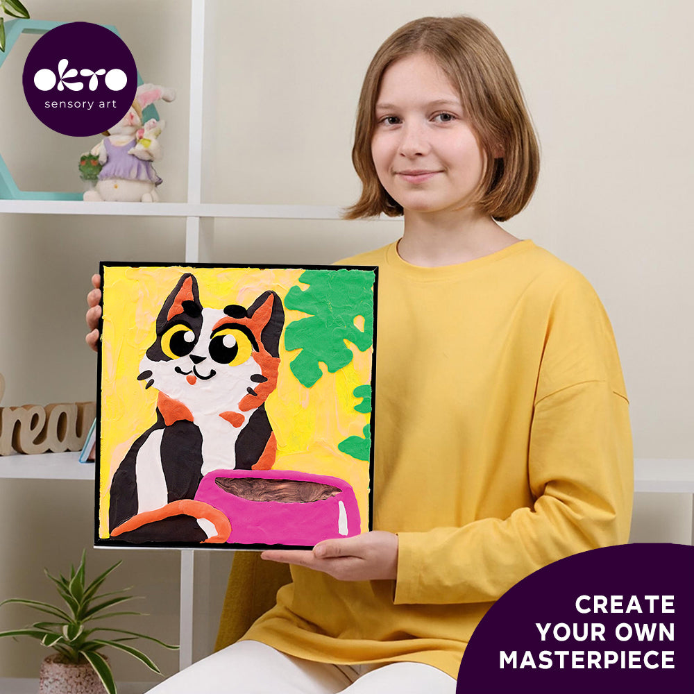 Okto Colouring Clay By Numbers Funny Cat