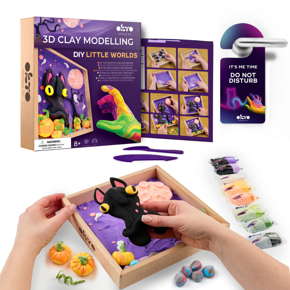 Okto Wood & Craft DIY Little Worlds Kids Kit Ghost Cat