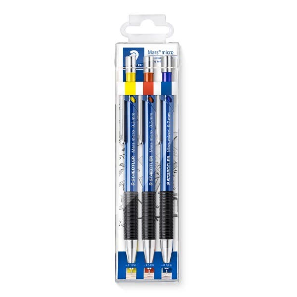 STAEDTLER Mars Micro Mechanical Pencil Wallet of 3