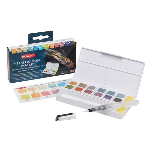 Derwent Metallic Watercolour Paint Pan Set