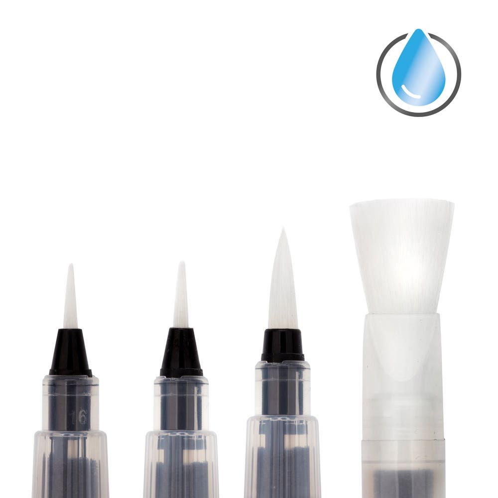 Derwent Push Button Waterbrush Set 4