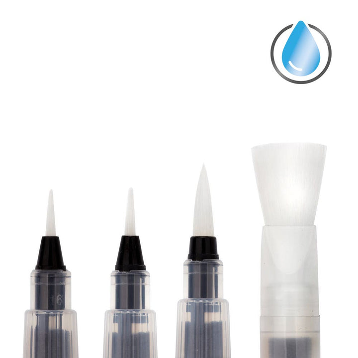 Derwent Push Button Waterbrush Set 4
