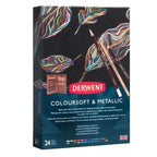Derwent Coloursoft & Metallic Pencil Wooden Box Set of 24
