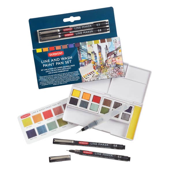 Derwent Line and Wash Paint Pan Set