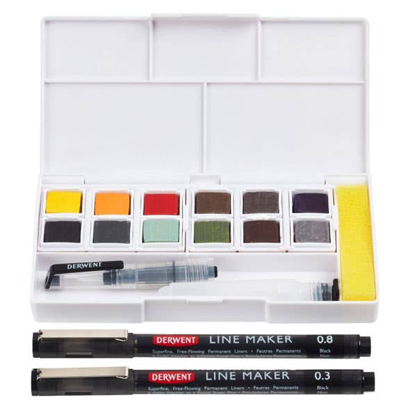 Derwent Line and Wash Paint Pan Set