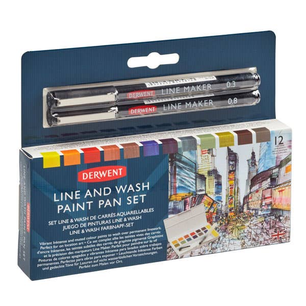 Derwent Line and Wash Paint Pan Set