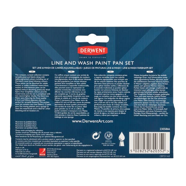 Derwent Line and Wash Paint Pan Set
