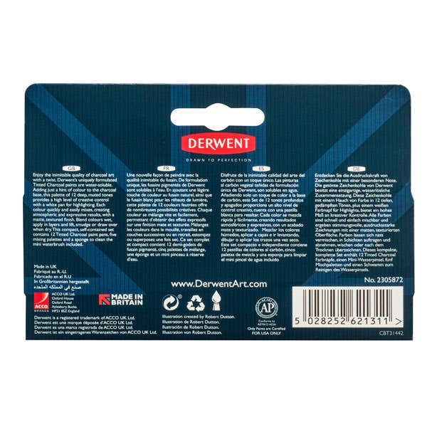 Derwent Tinted Charcoal Paint Pan Set