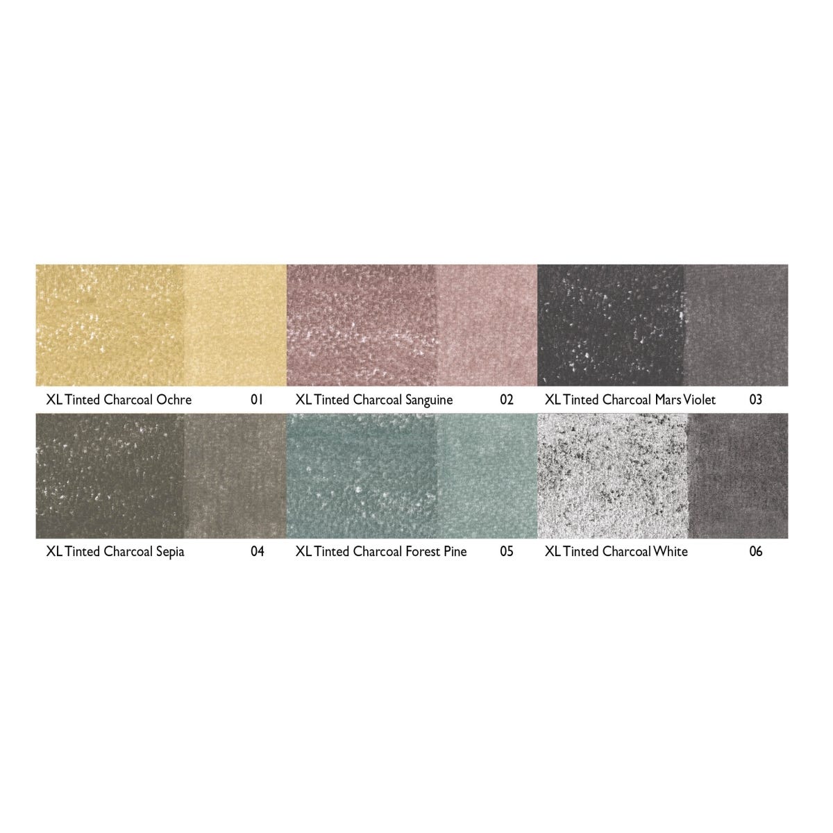 Derwent XL Tinted Charcoal Block Tin Set 6