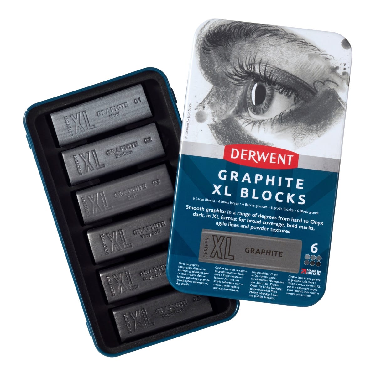 Derwent XL Graphite Block Tin Set 6