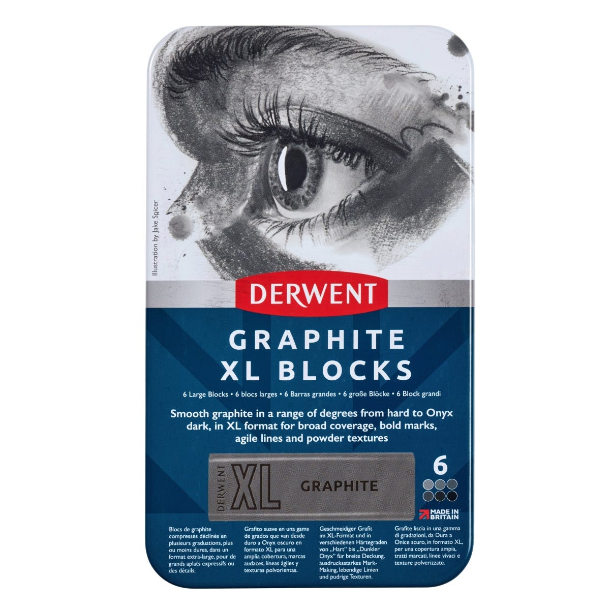 Derwent XL Graphite Block Tin Set 6