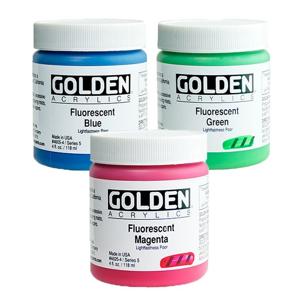 GOLDEN Fluorescent Acrylic Paints 118ml