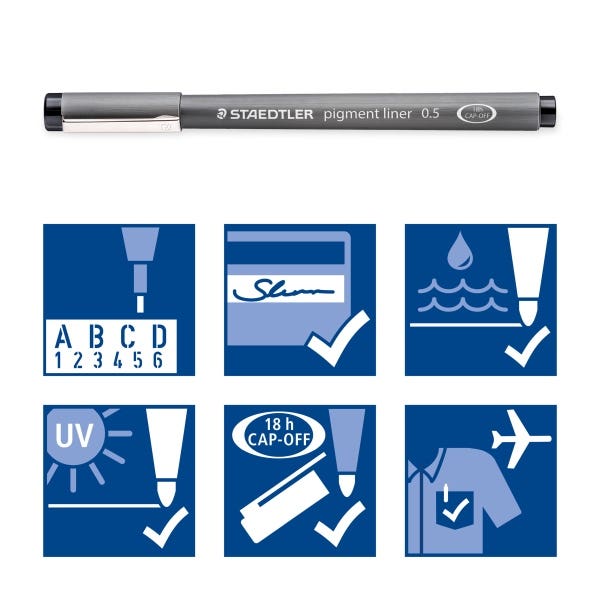 STAEDTLER Pigment Liner Assorted Nibs Set 4 + 2