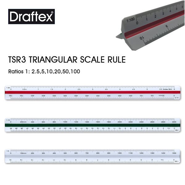 Draftex Triangular Scale Rule