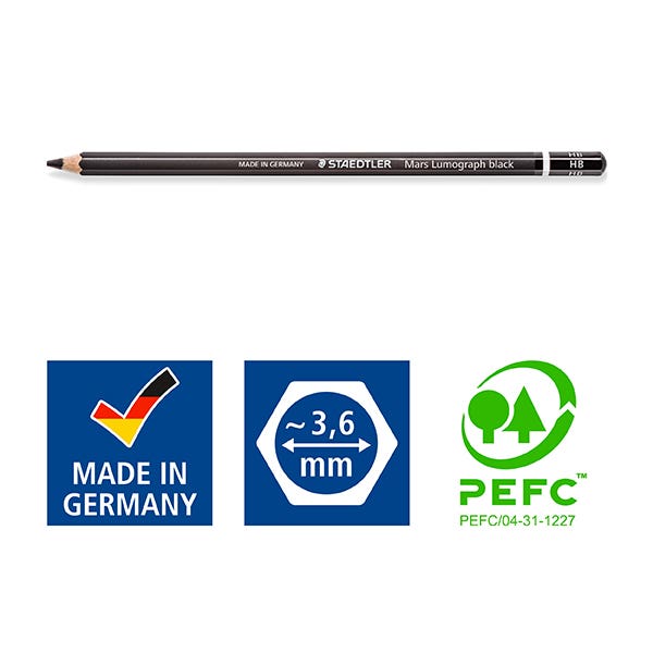 STAEDTLER Mars Lumograph Black Pencil Set 6