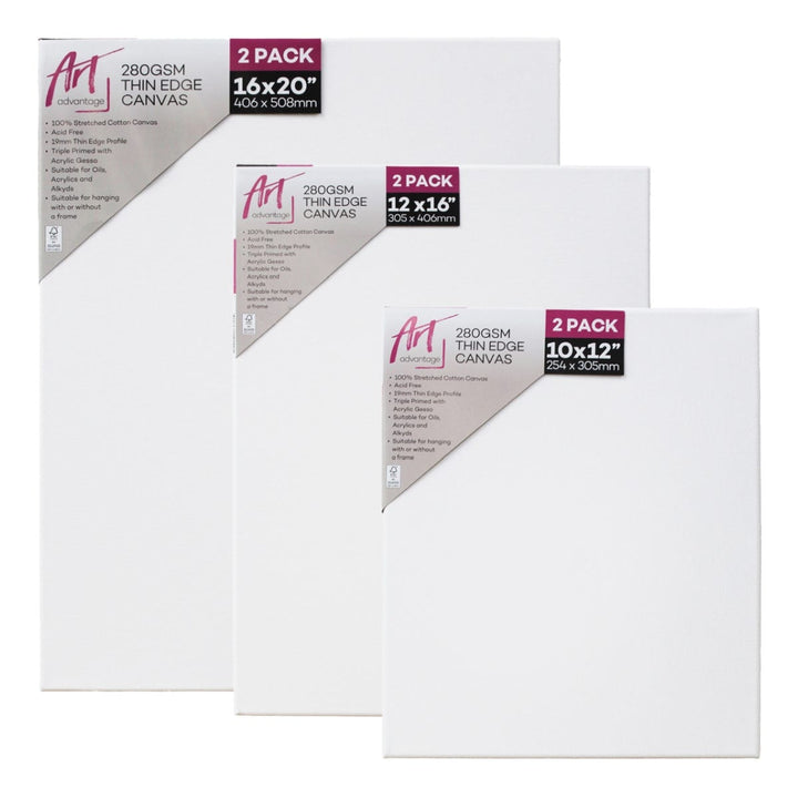 Art Advantage Thin Edge Stretched Canvas Packs