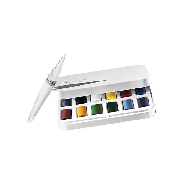 Winsor & Newton Cotman Half Pan And Brush Pen Set