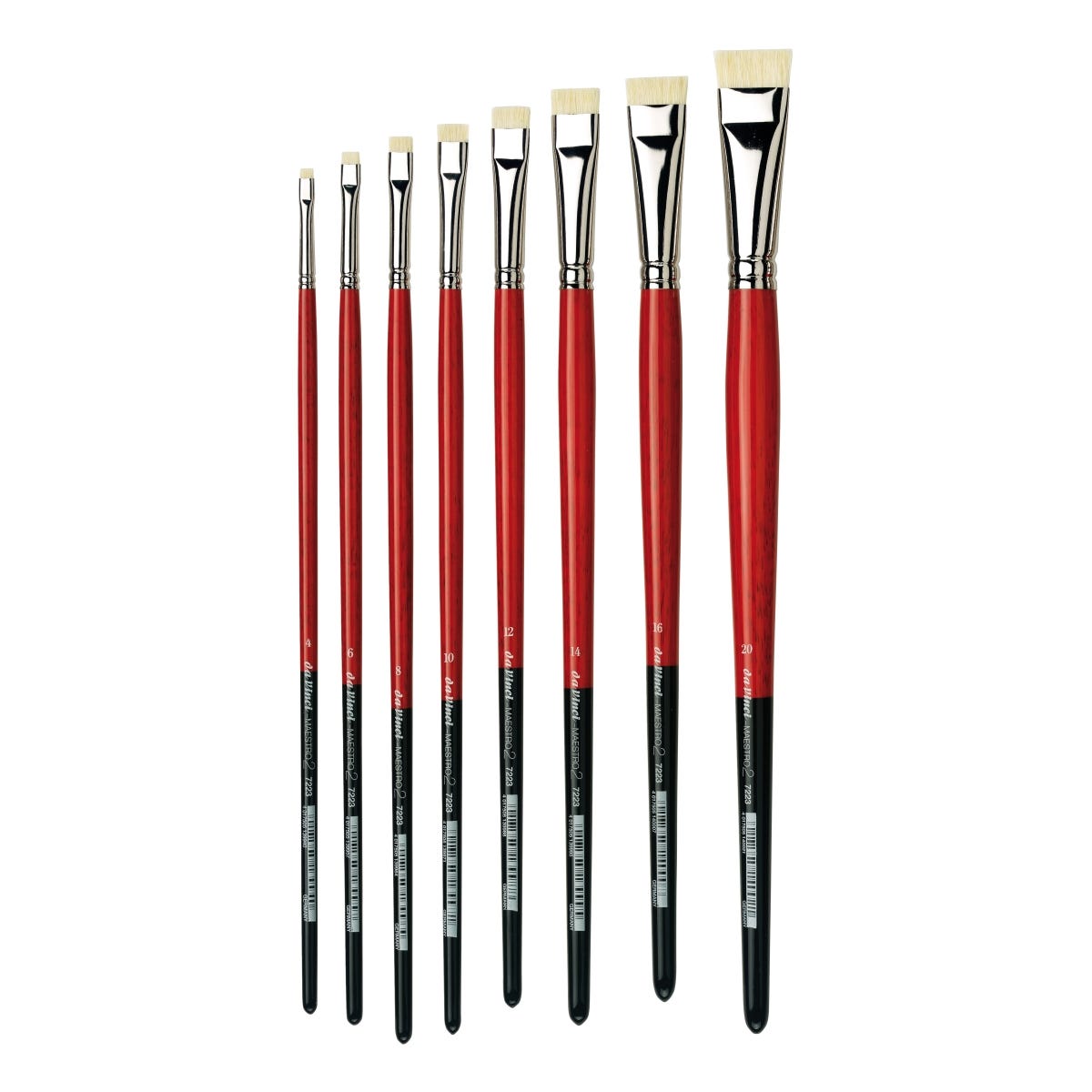 Da Vinci Maestro2 7223 Hog Extra Short Flat Brushes