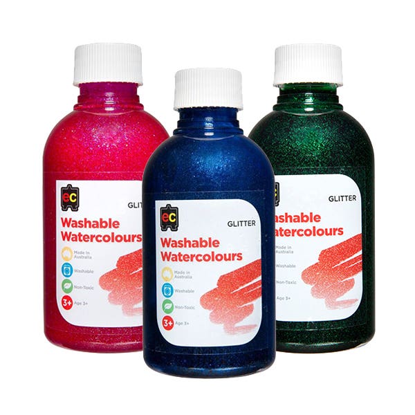 EC Washable Watercolour Glitter Paints 250ml