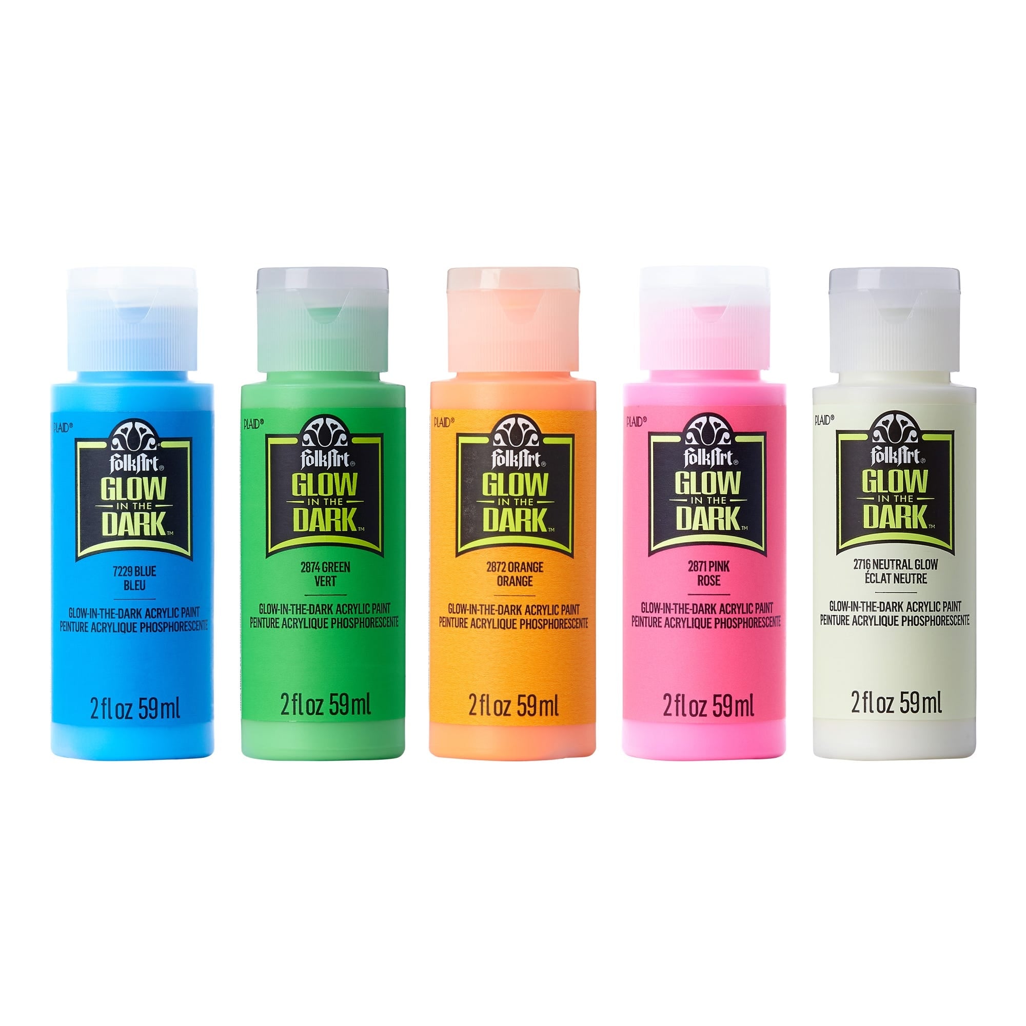 FolkArt Glow In The Dark Acrylic Paints 59ml