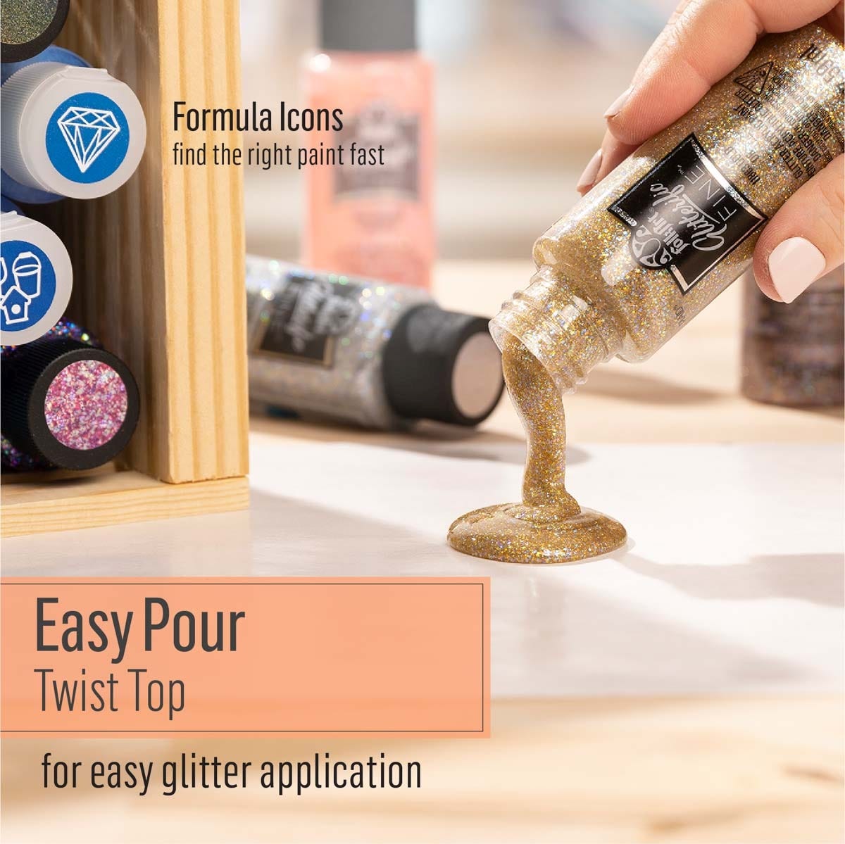 FolkArt Glitterific Acrylic Fine Glitter Paints 59ml