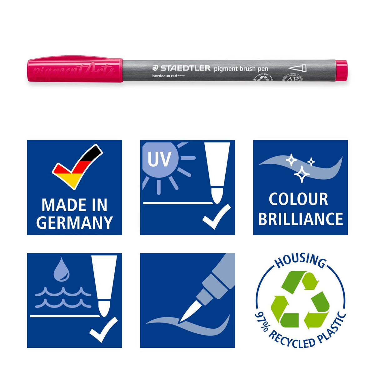 STAEDTLER Pigment Arts Brush Pen Warm Colours Set