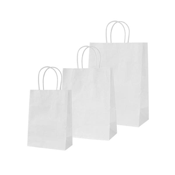Twisted Handle White Bags