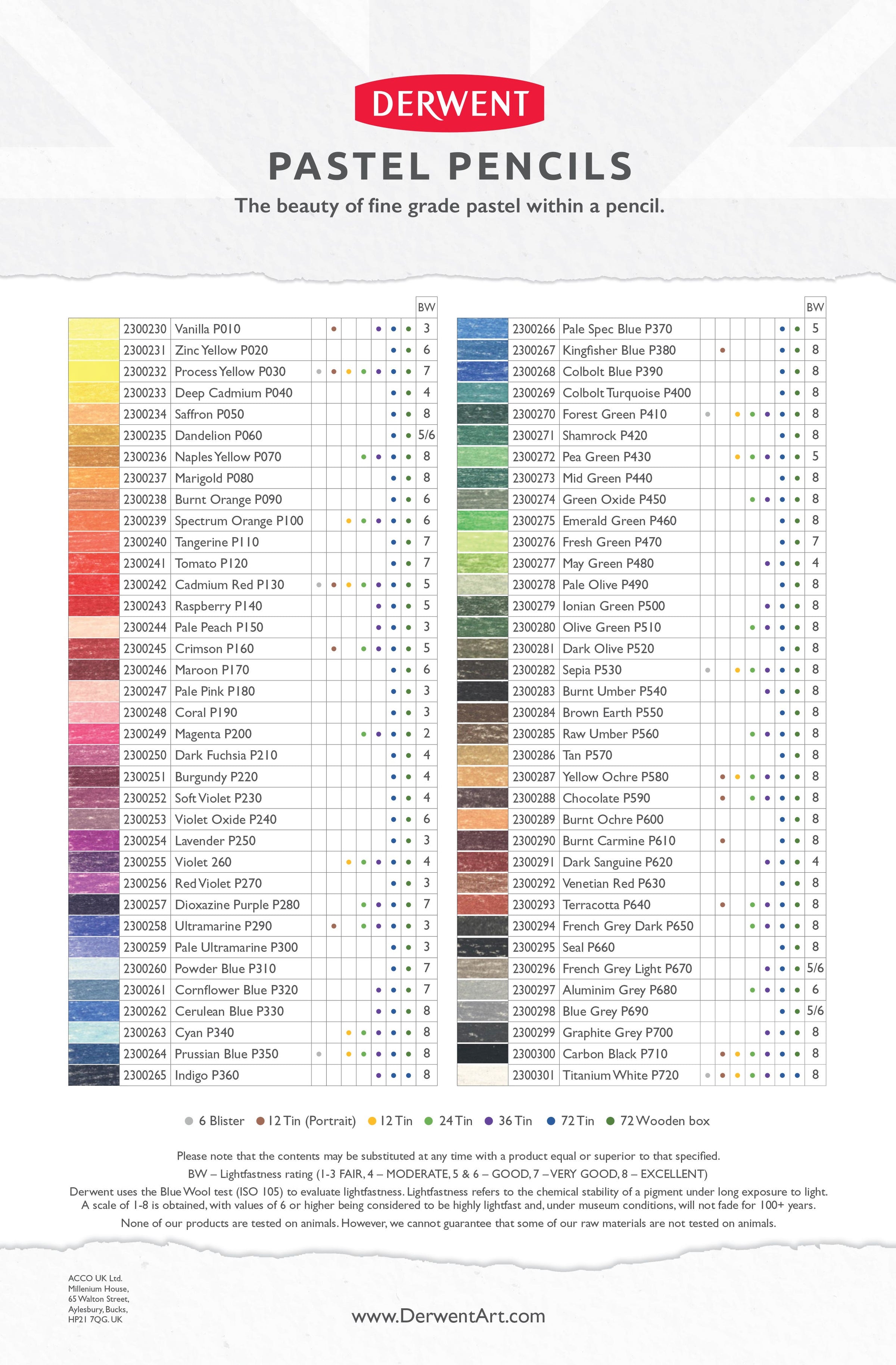 Derwent Pastel Pencils