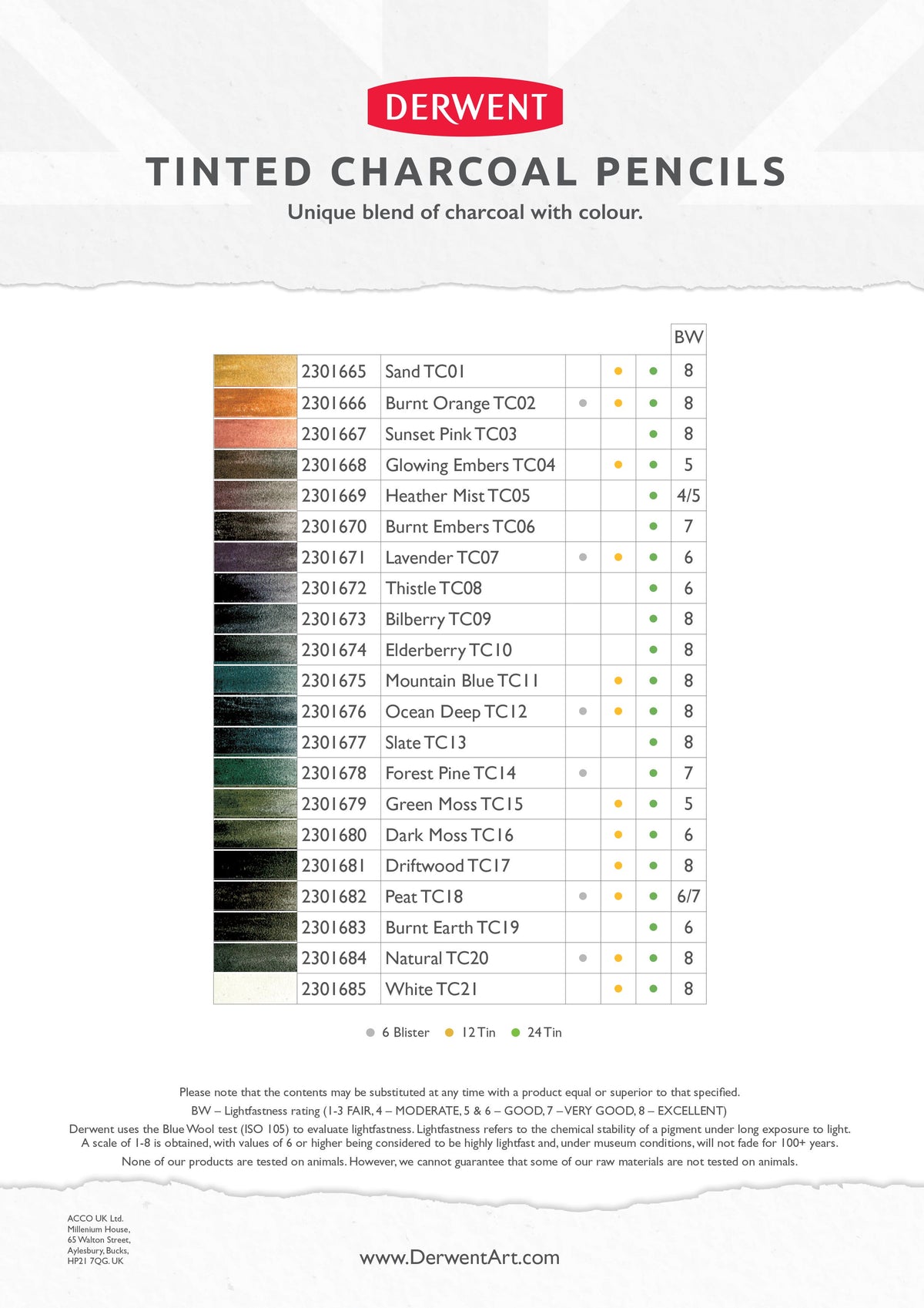 Derwent Tinted Charcoal Pencil Sets