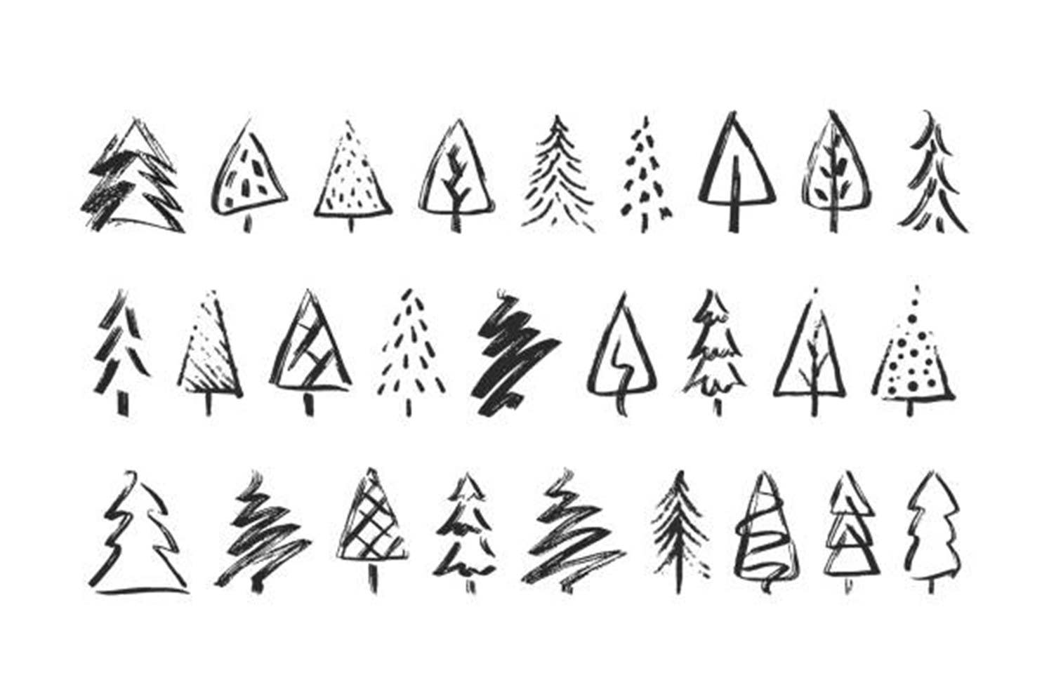 christmas trees sketch