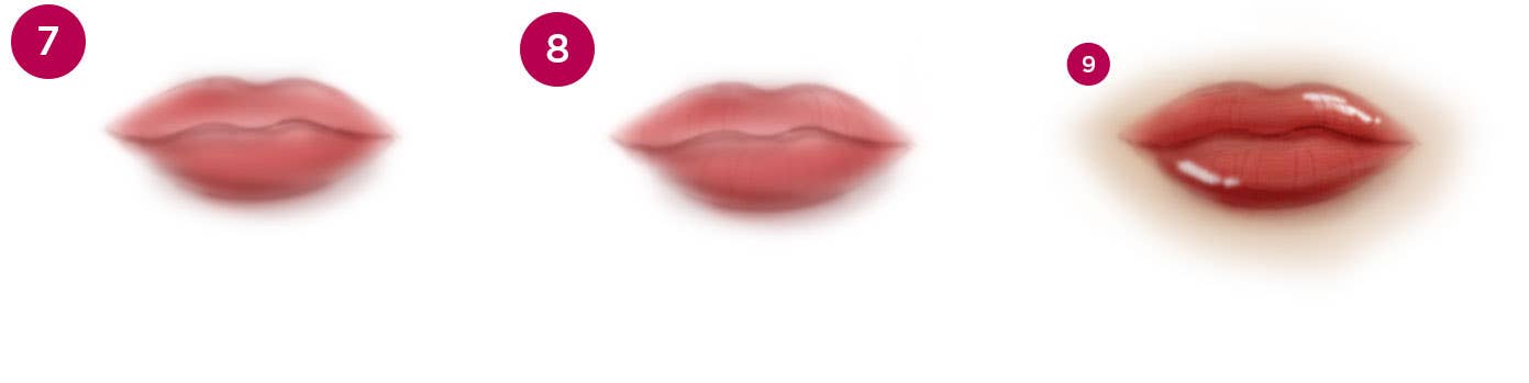 How to draw lips Steps 7-9