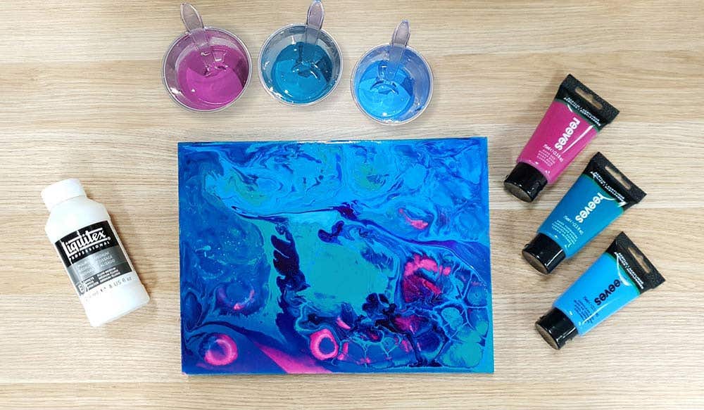 Acrylic Pouring Paint Pre-Mixed High Flow Liquid Acrylic Paint Pouring Supplies with Silicone Oil (30ML) for Pouring, Purple