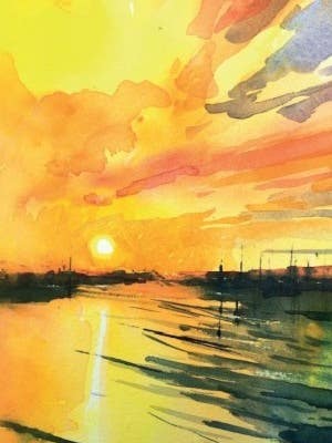 Winsor & Newton Professional Water Colour Sunrise Tutorial