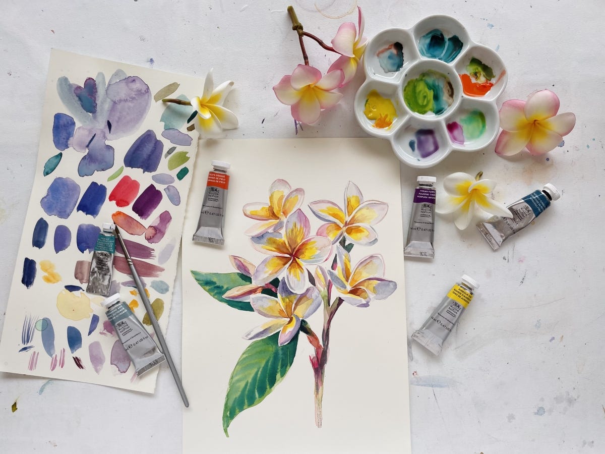 Frangipani - Winsor & Newton Professional Watercolour Workshop