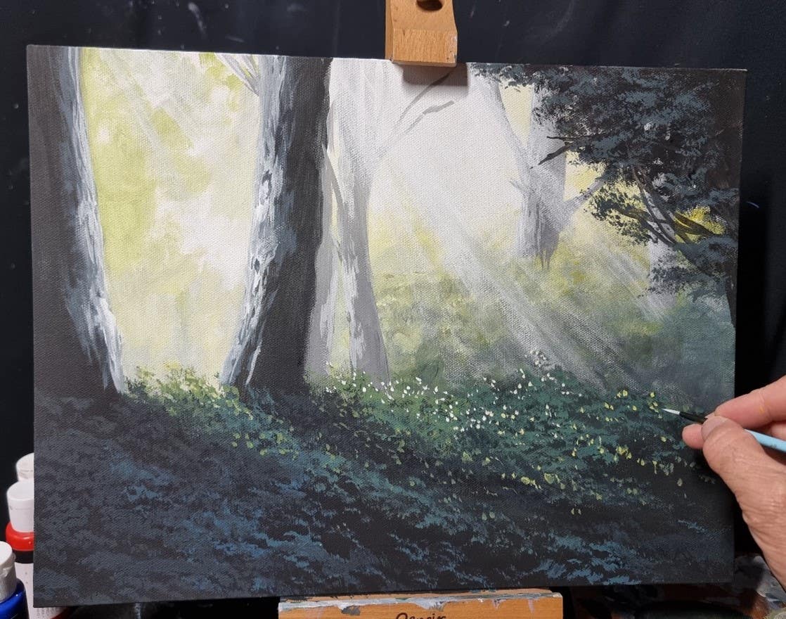 Sunlit Forest Matt Acrylics Painting Workshop