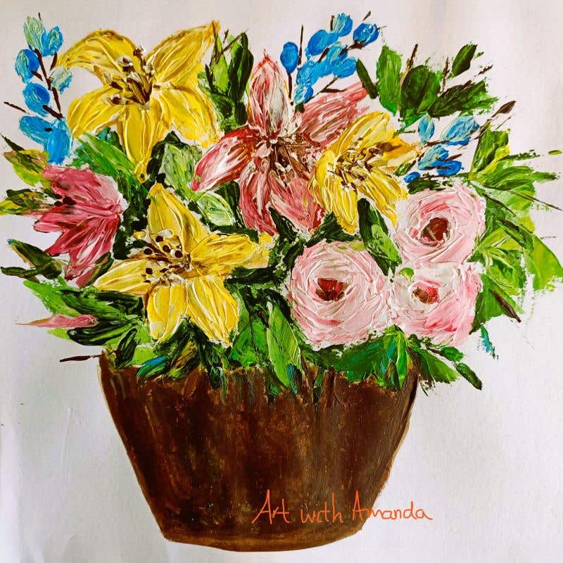 Joyful Floral Palette Knife Painting Workshop